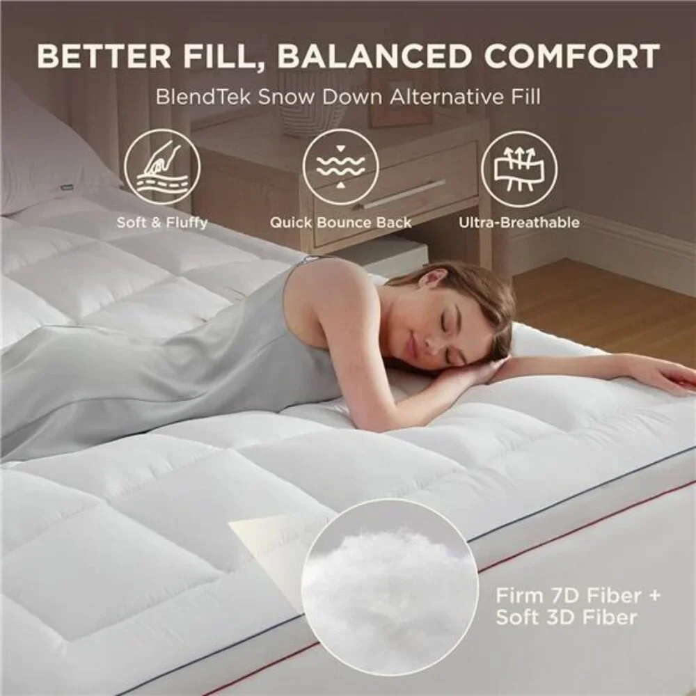 Queen Mattress Topper - Extra Thick Mattress Pad Cover with Deep Pocket Soft